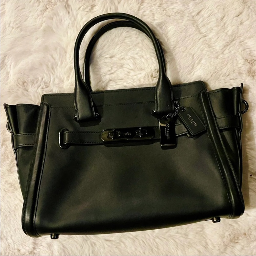 New Coach Gunmetal Swagger Black with Dust Bag